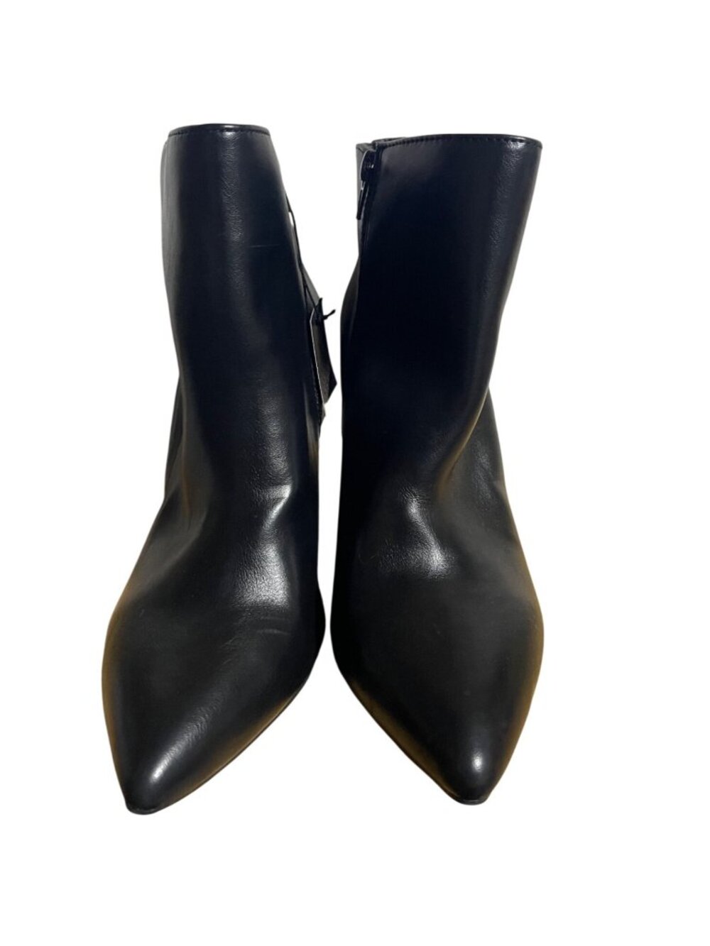 Rachel Zoe Alana Black Wedge Boots Womens 7.5 Pointed Toe Ankle Side Zip Sleek